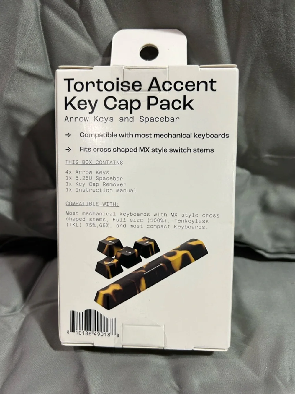 North Tortoise Accent Key Cap Pack - Black & Amber Arrow Keys